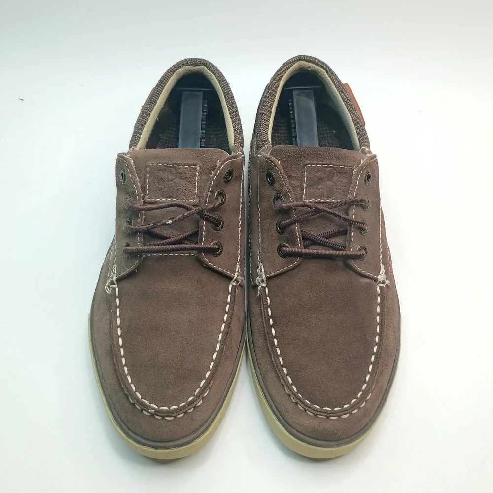 G.H. Bass & Co Boat Shoes Men Size 9 Brown Suede Fabric Lace Up Casual